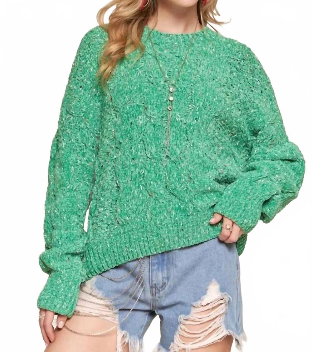 NEW ADORA blair long sleeve sweater in green